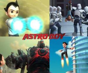 yapboz Veya Astro Boy Astroboy, düşmanlarını mücadele